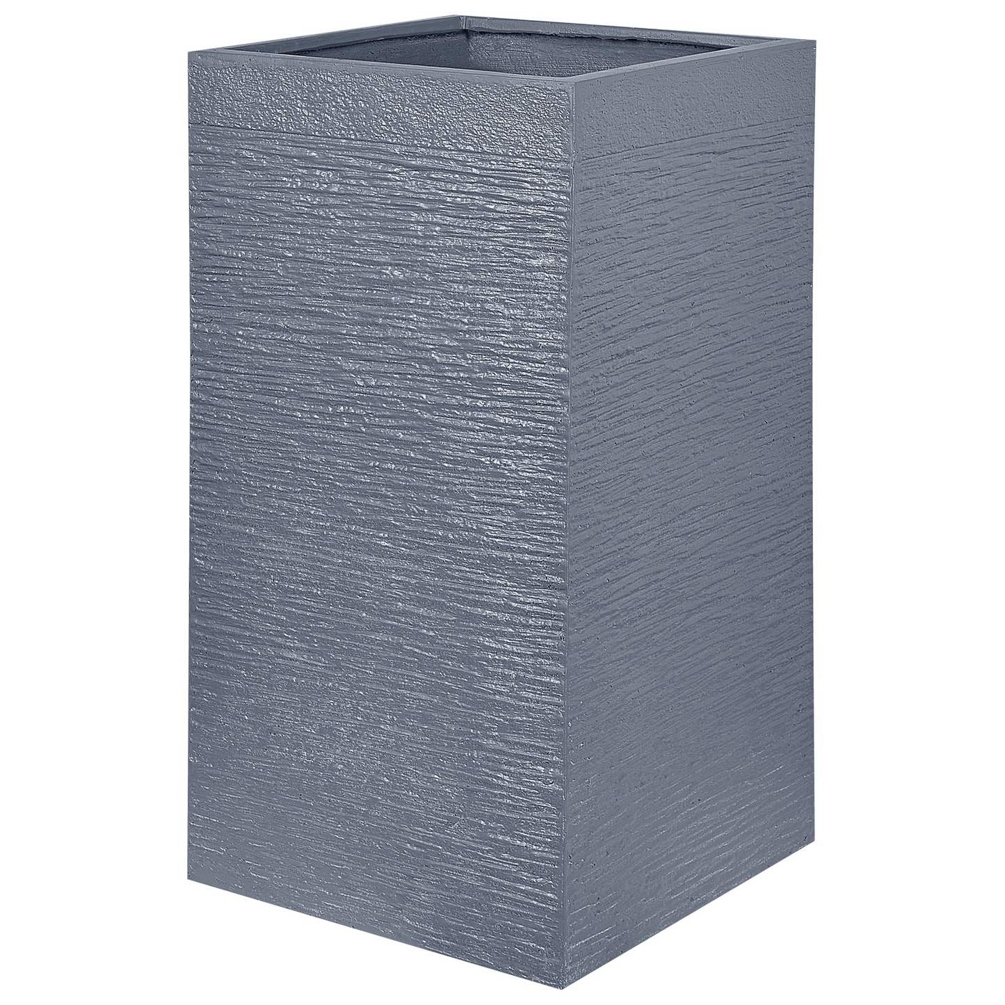 Grey Fibre Clay Tall Square Plant Pot Planter Indoor Outdoor Gardens Collection