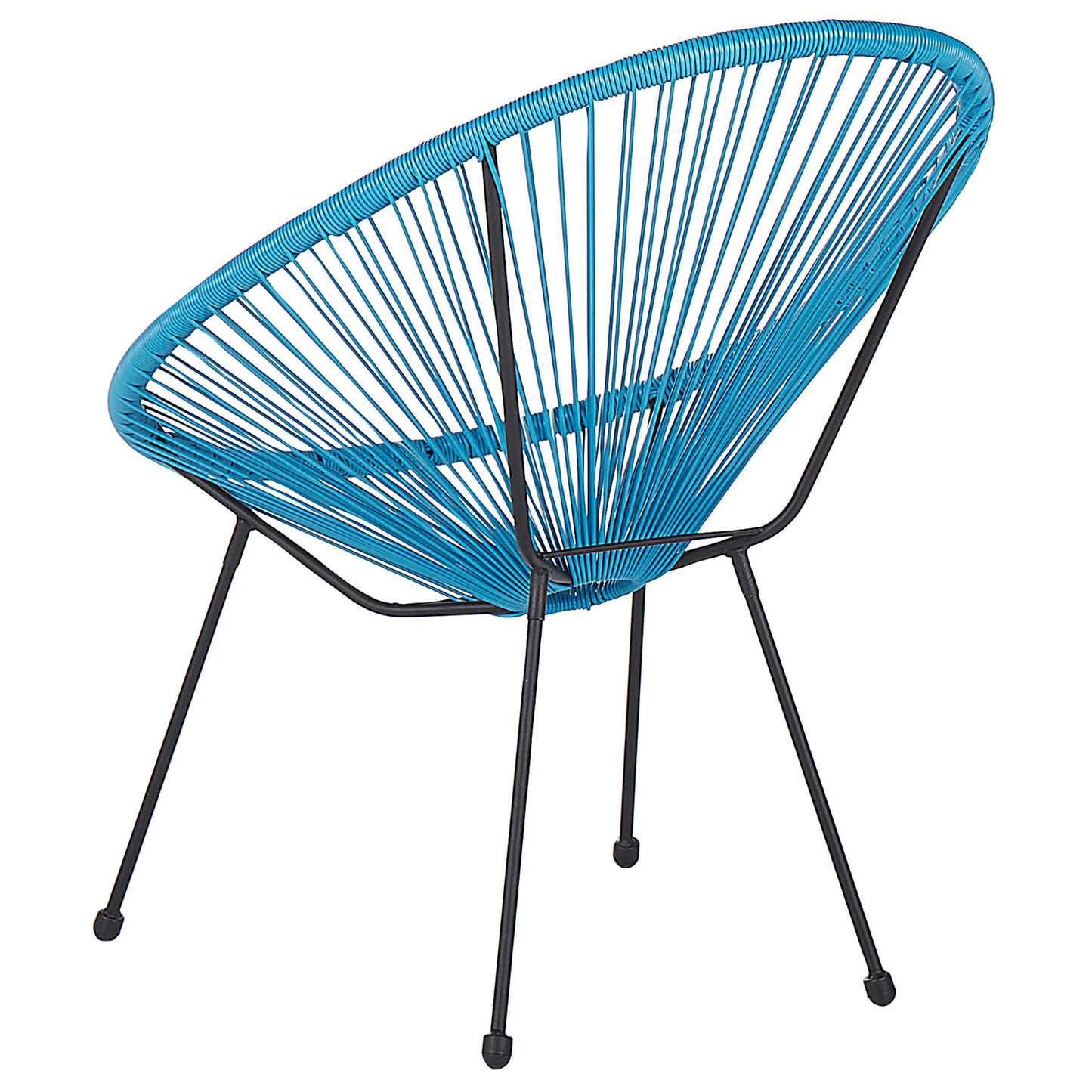 Bistro Blue PE Rattan 3 Piece Two Seater Set With Deep Seat Chairs And Coffee Table