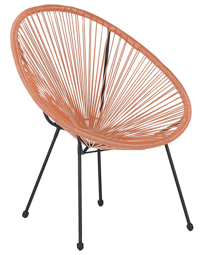 Papasan Chair Orange PE Rattan Outdoor Indoor Deep Seat Modern Design