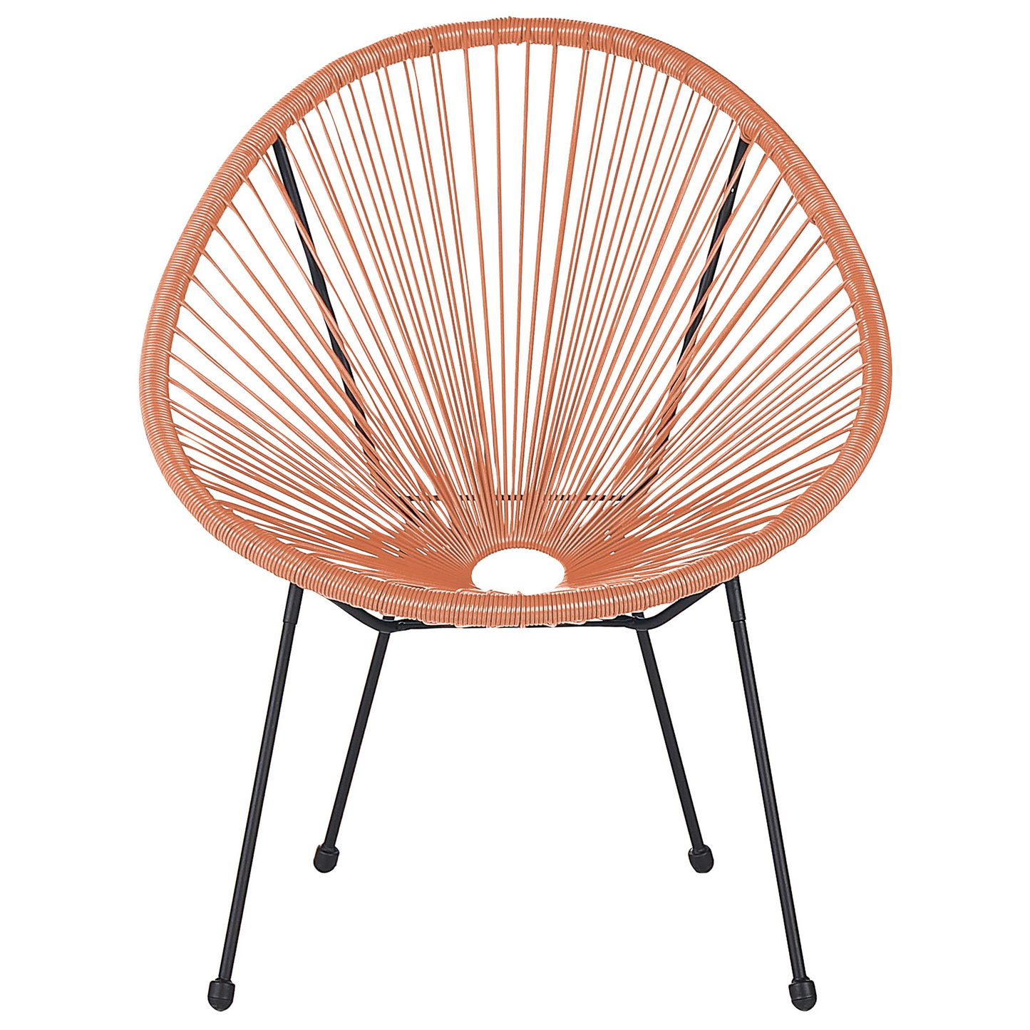 Papasan Round Garden Chairs Set Of 2 Orange PE Rattan