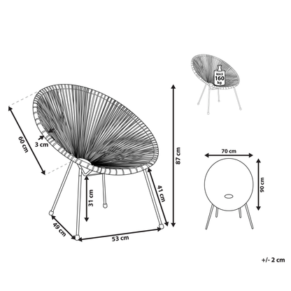 Garden Chair Blue PE Rattan Papasan Chair Deep Seat Outdoor
