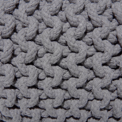 Dark Grey Knitted Pouf Ottoman 40 x 25cm Footstool