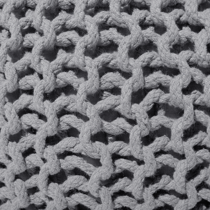 Pouf Ottoman Dark Grey Knitted Cotton EPS Beads 50 x 35cm