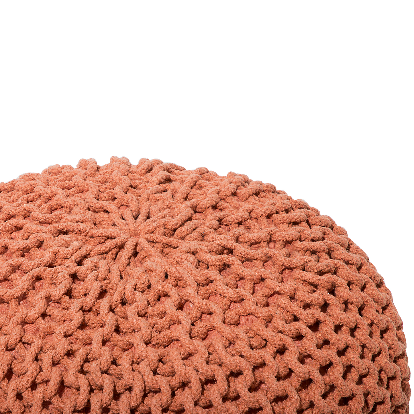 Pouf Ottoman Copper Knitted Footstool 40 x 25cm