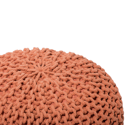 Pouf Ottoman Copper Knitted Footstool 40 x 25cm