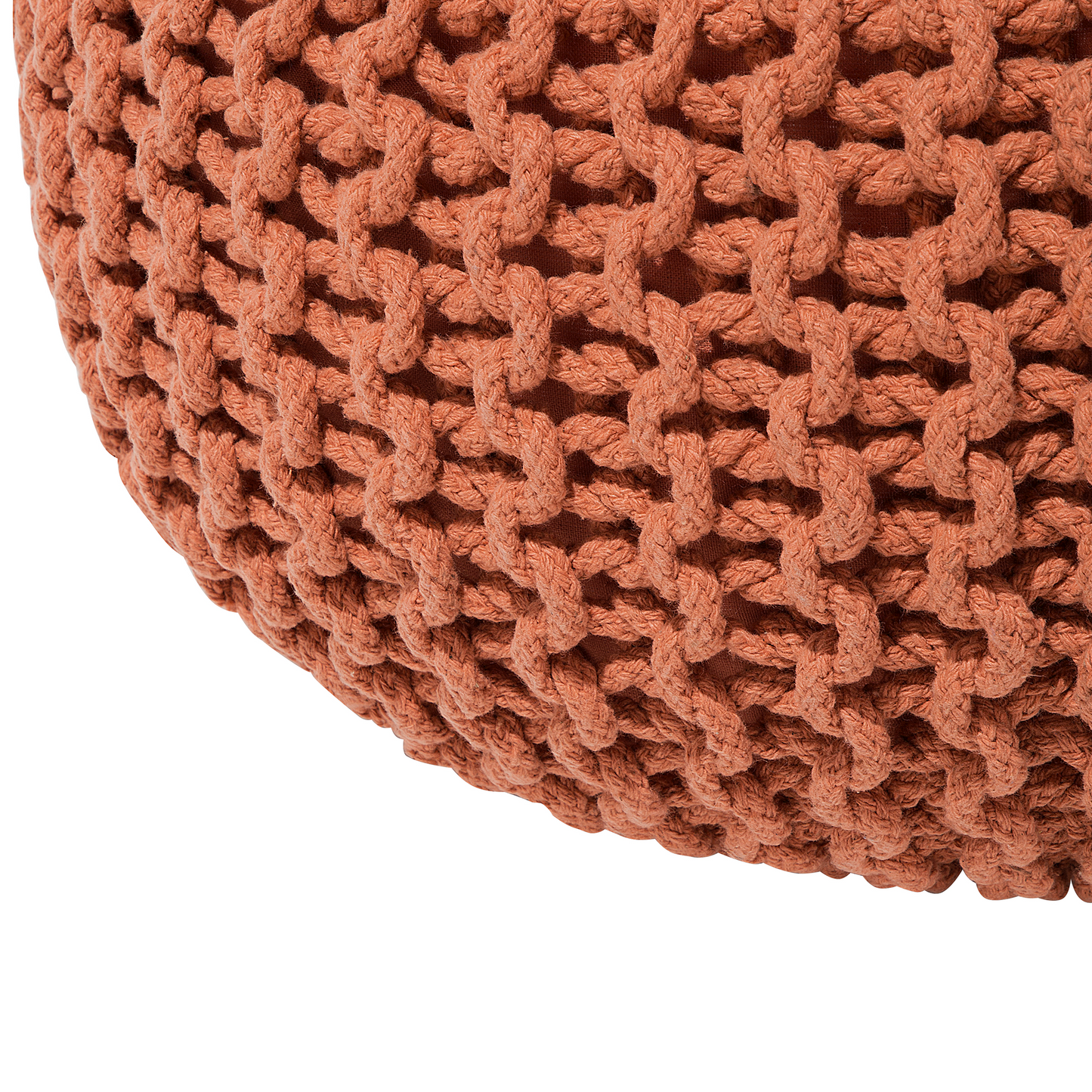 Pouf Ottoman Copper Knitted Footstool 40 x 25cm