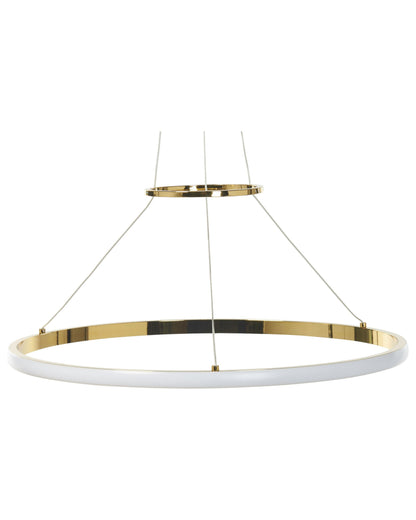Gold Ring Pendant Lamp With Integrated LED Rings