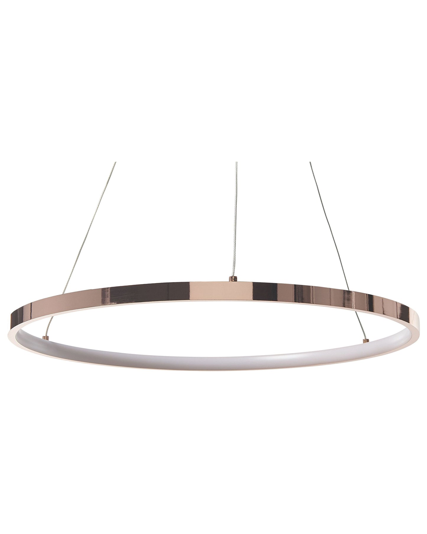Rose Gold Aluminium Pendant Lamp Integrated LED Ring 50cm