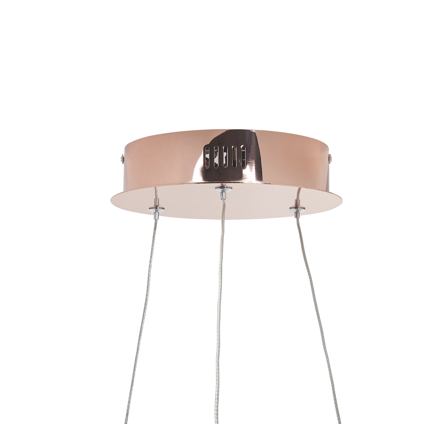 Rose Gold Aluminium Pendant Lamp Integrated LED Ring 50cm