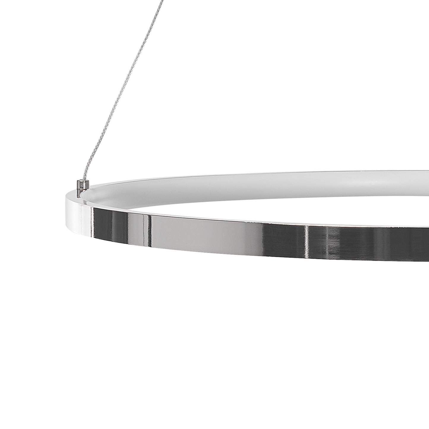 Pendant Lamp 40cm Ring Integrated LED Silver Aluminium