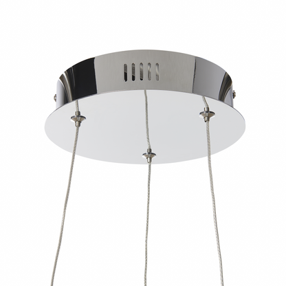 Pendant Lamp 40cm Ring Integrated LED Silver Aluminium