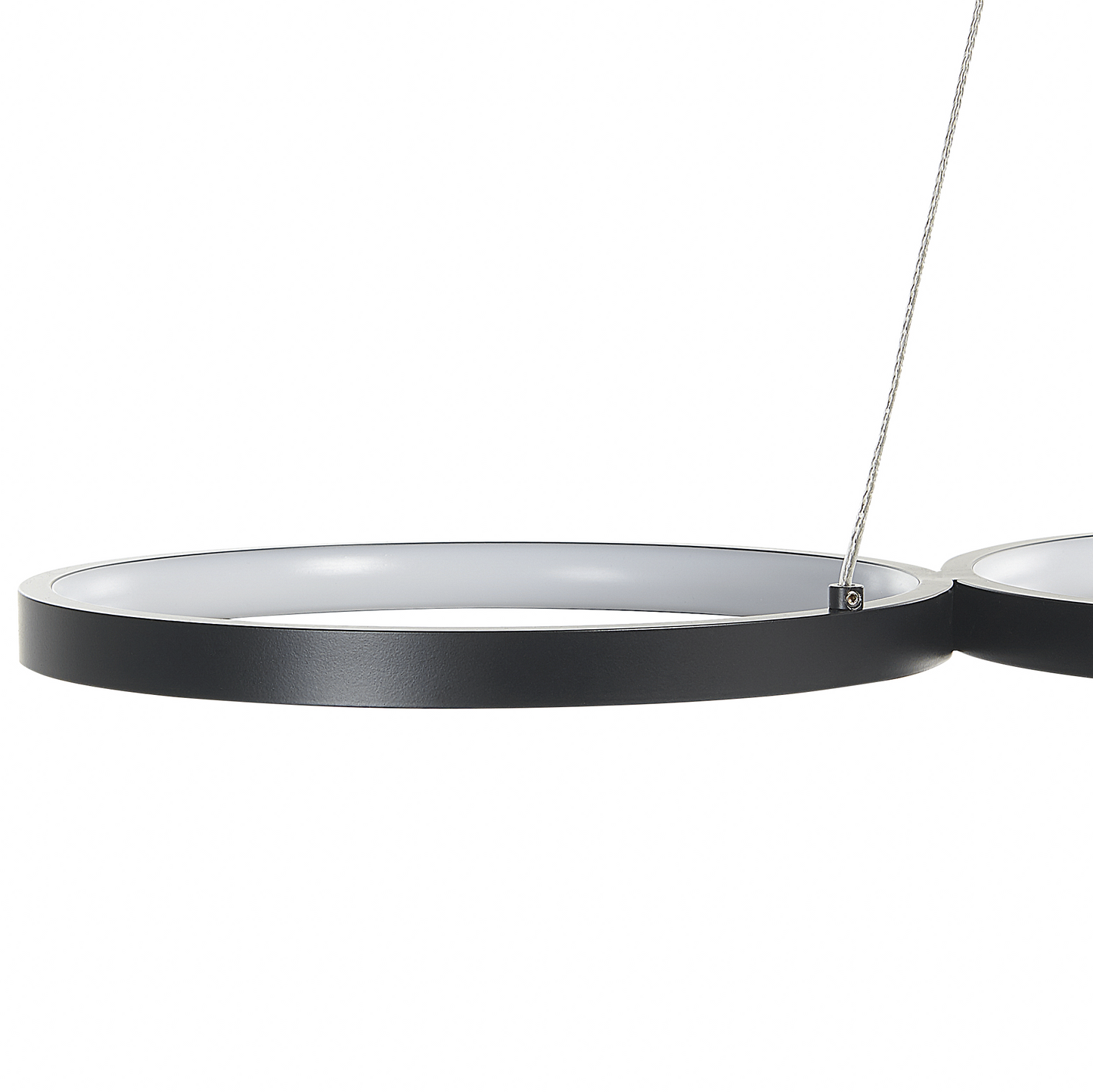 Pendant Lamp Black Aluminium Five Ring Integrated LED