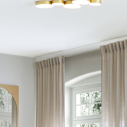 Gold 5 Light LED Ceiling Lamp Integrated Iron Frame