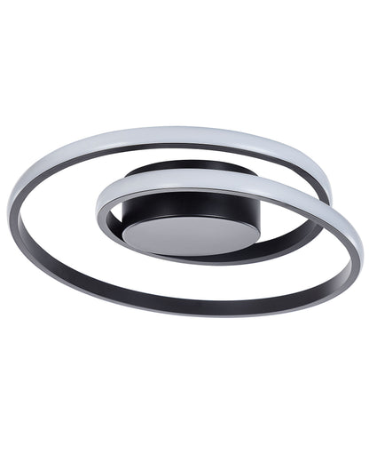 Ceiling Lamp Black Aluminium Ring LED Lighting Integrated Modern Glamour Home Decor