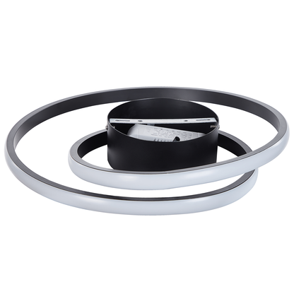 Ceiling Lamp Black Aluminium Ring LED Lighting Integrated Modern Glamour Home Decor