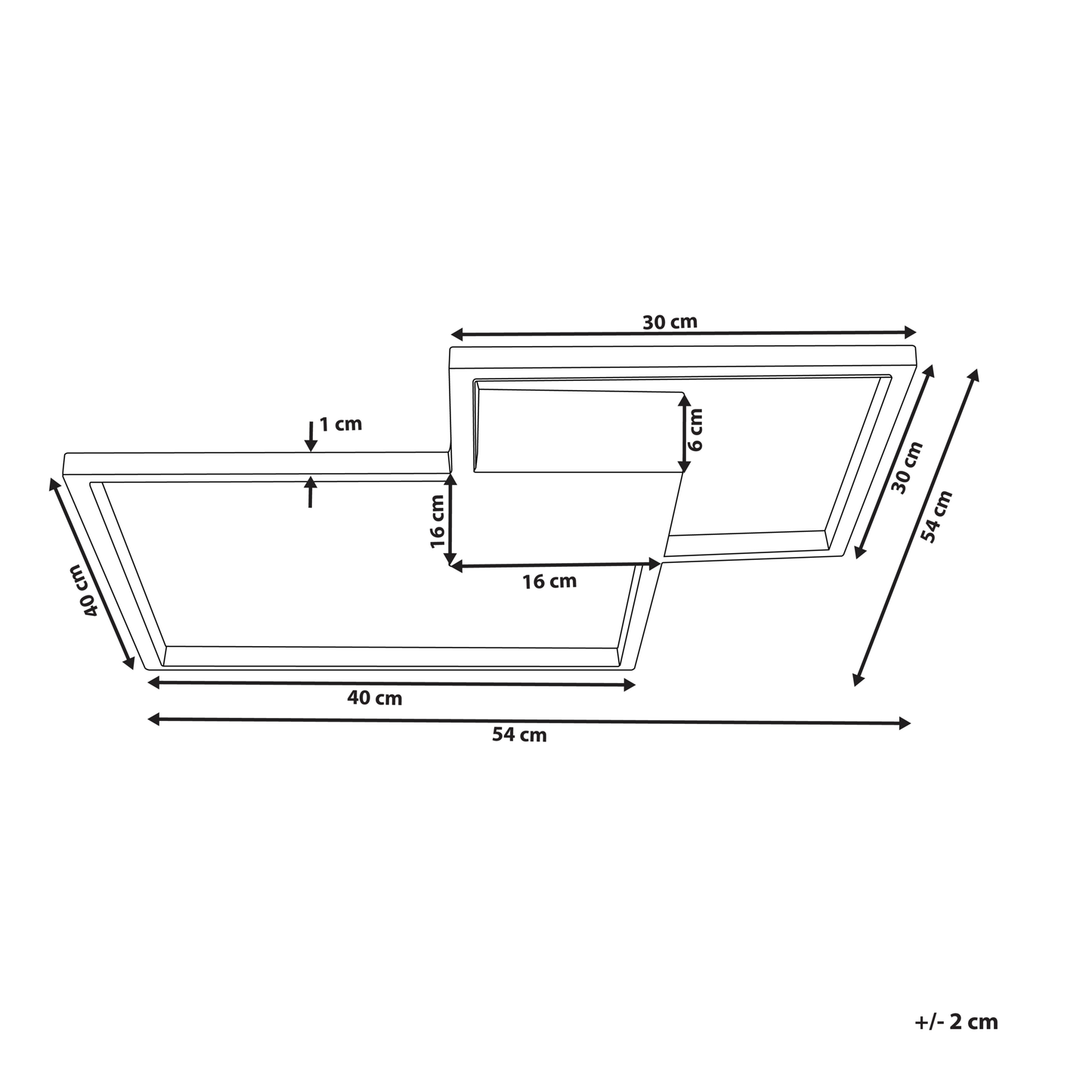 Black Aluminium Square Ceiling Lamp With Integrated LED