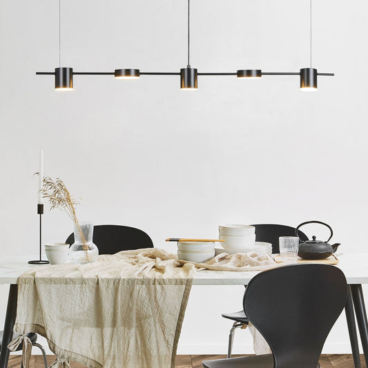 Pendant Lamp Black Aluminum Iron Round Track Light