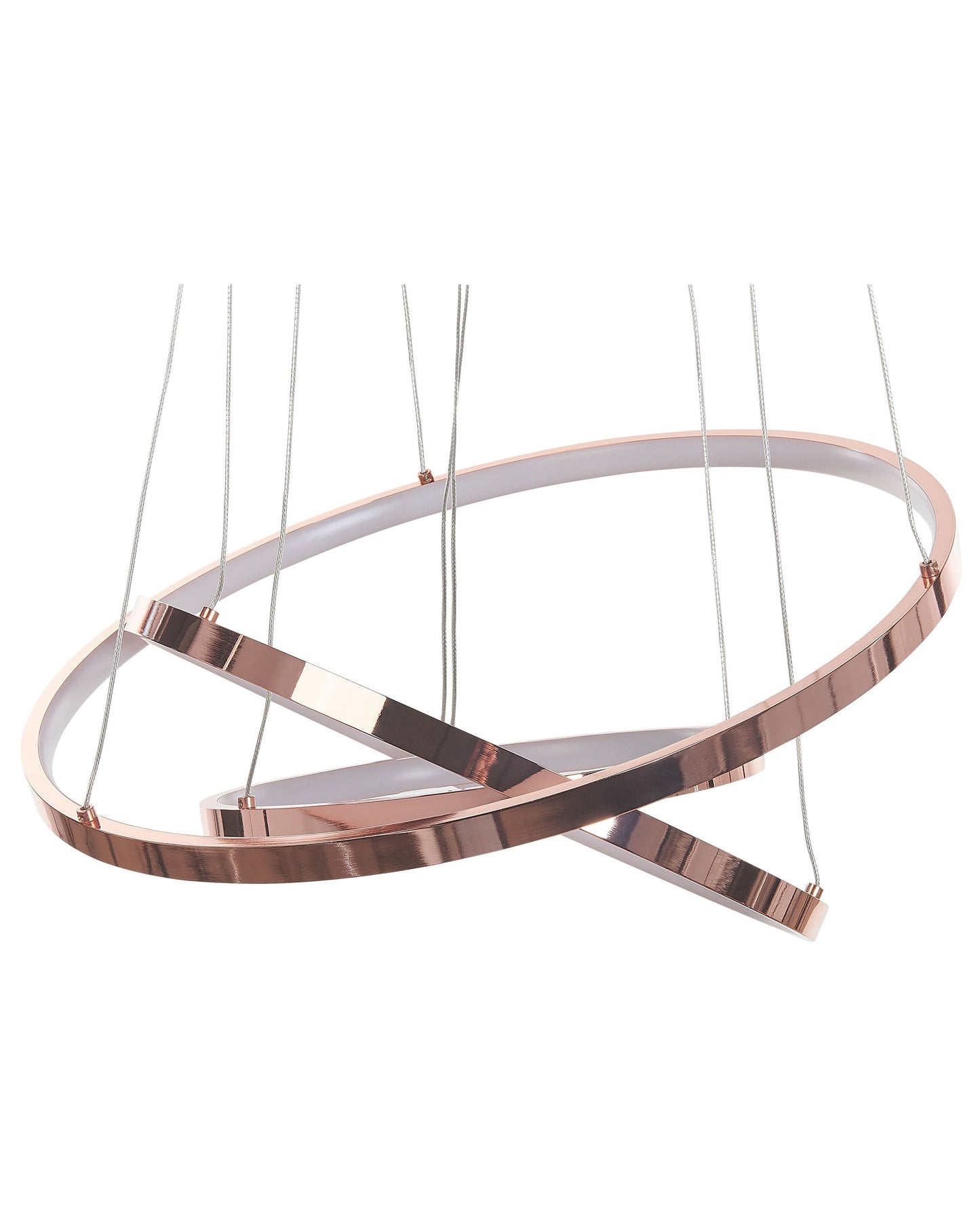 Rose Gold Aluminium Pendant Lamp Three Ring Integrated LED