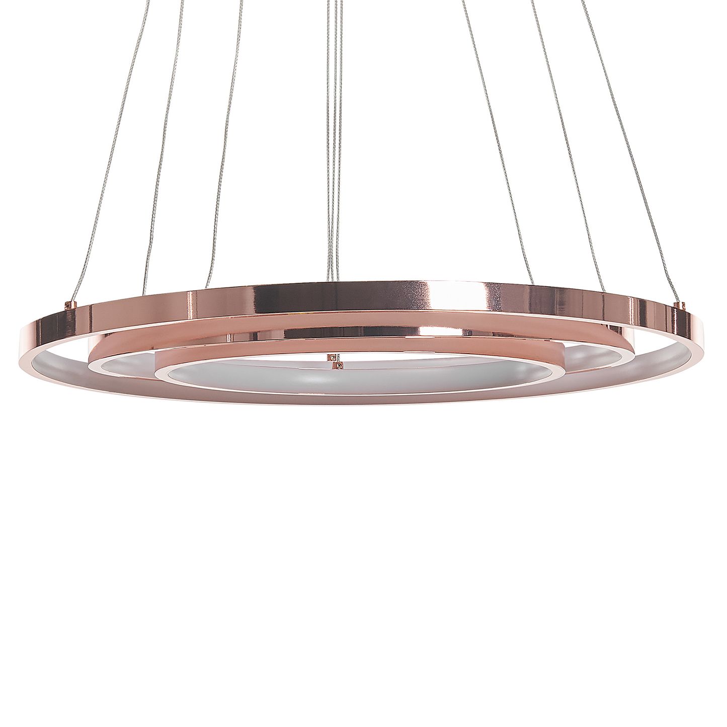 Rose Gold Aluminium Pendant Lamp Three Ring Integrated LED