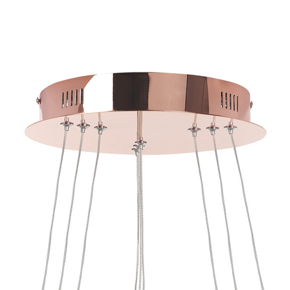 Rose Gold Aluminium Pendant Lamp Three Ring Integrated LED