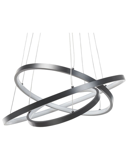 Lighting Pendant Lamp Black Aluminium Integrated LED 3 Rings