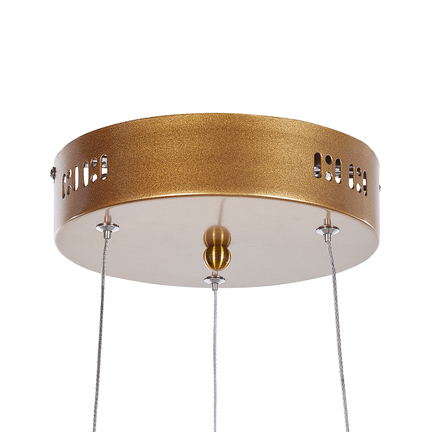 Gold Knot Pendant Lamp With Integrated LED Lighting In Aluminium Finish For Modern Glamour
