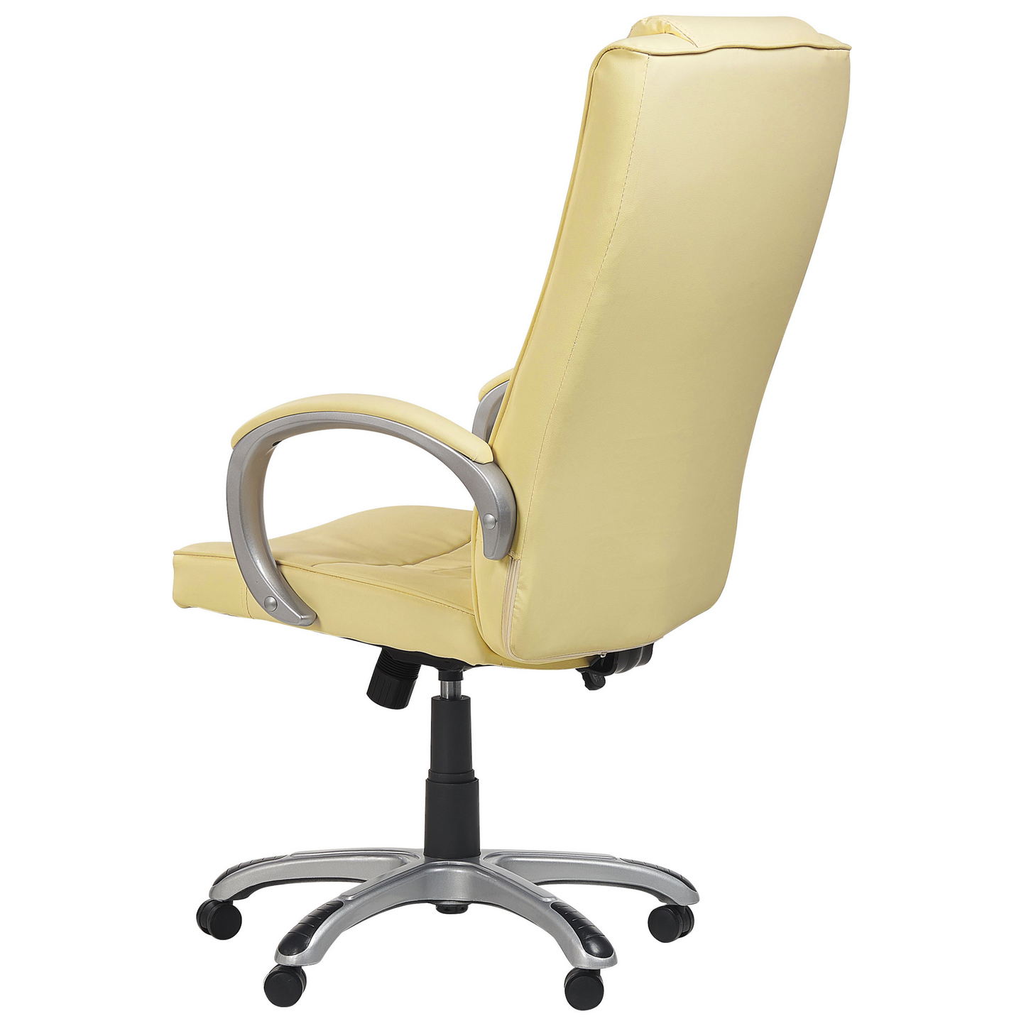 Beige Faux Leather Massage Office Chair With Heated Seat
