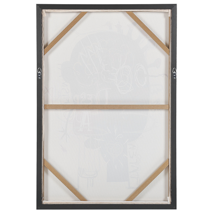 Abstract Mind Canvas 63 x 93cm Blue Beige Framed Art
