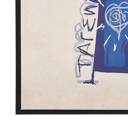 Abstract Mind Canvas 63 x 93cm Blue Beige Framed Art