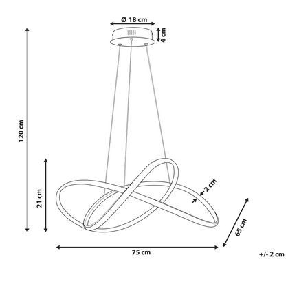 Pendant Lamp Gold Aluminium Integrated LED Knot Shape
