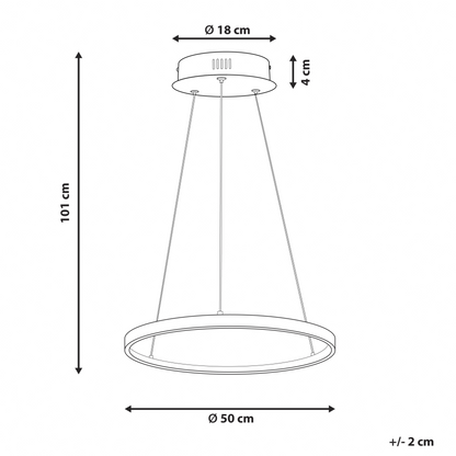 Rose Gold Aluminium Pendant Lamp Integrated LED Ring 50cm