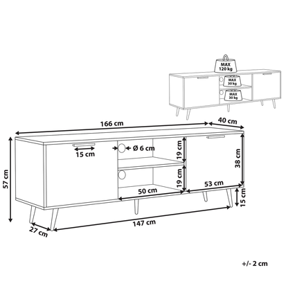 TV Stand Black Gold For 75 Inch TVs With Cable Management