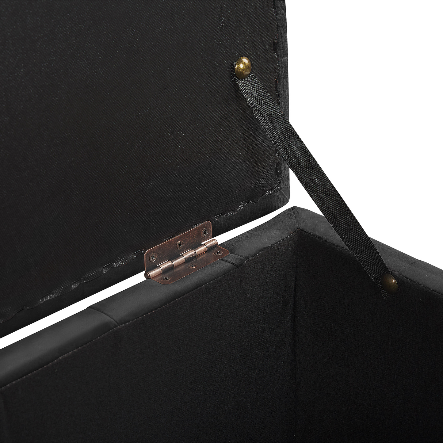 Luxor Black Velvet Tufted Storage Ottoman Bench
