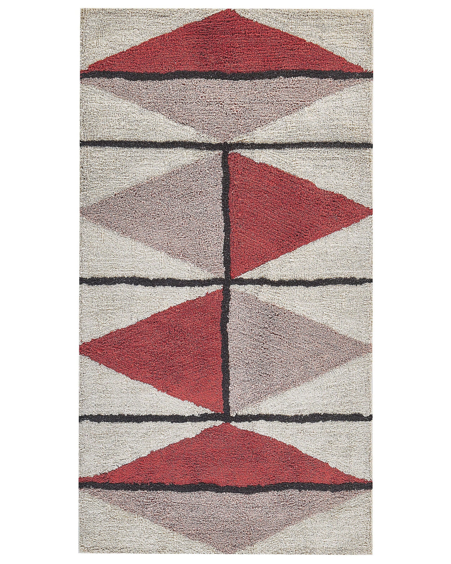 Multicolour Cotton Area Rug 80 x 150 Low Pile Geometric Retro