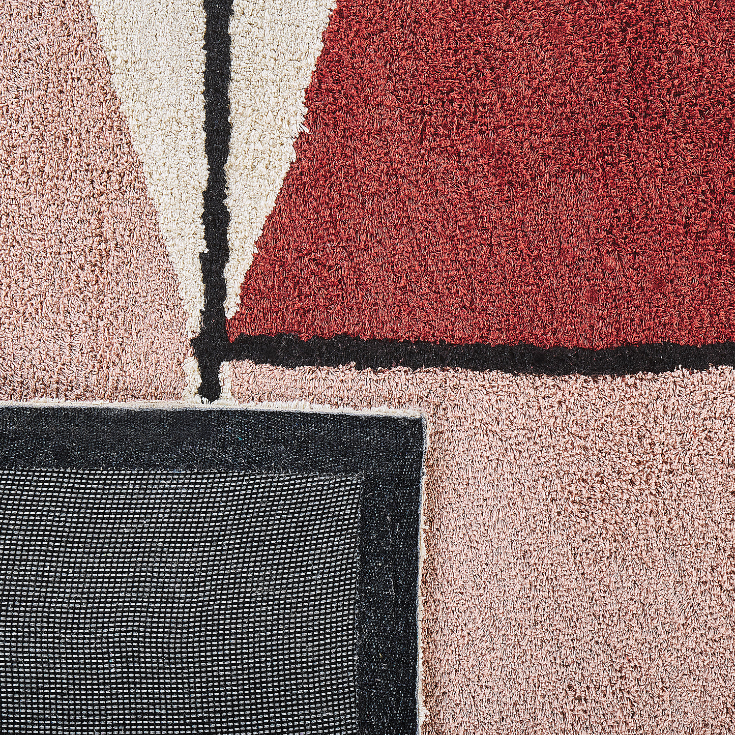 Multicolour Cotton Area Rug 80 x 150 Low Pile Geometric Retro