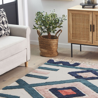 Multicolour Cotton Area Rug 160 x 230 Handwoven Tufted
