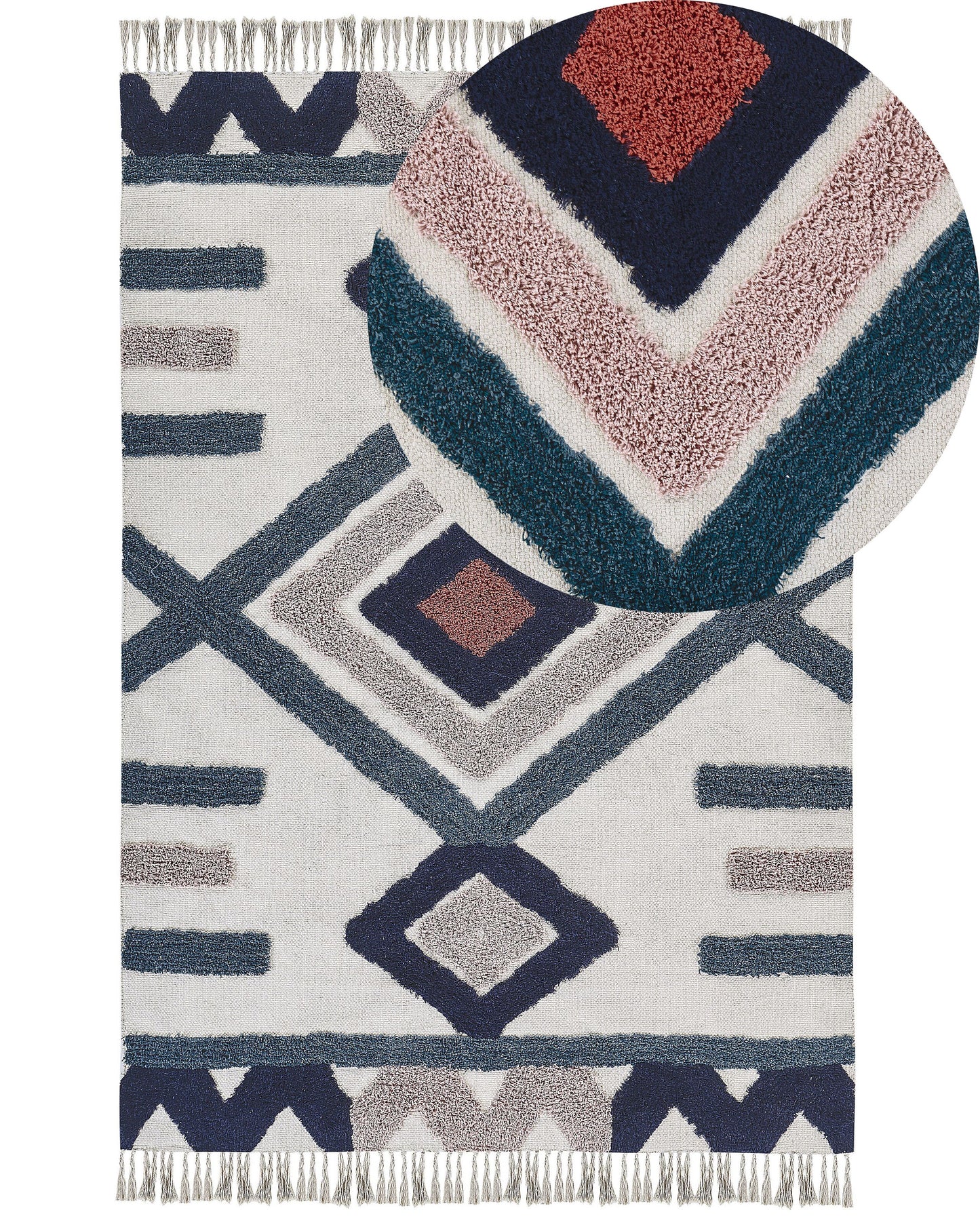 Multicolour Cotton Area Rug 160 x 230 Handwoven Tufted