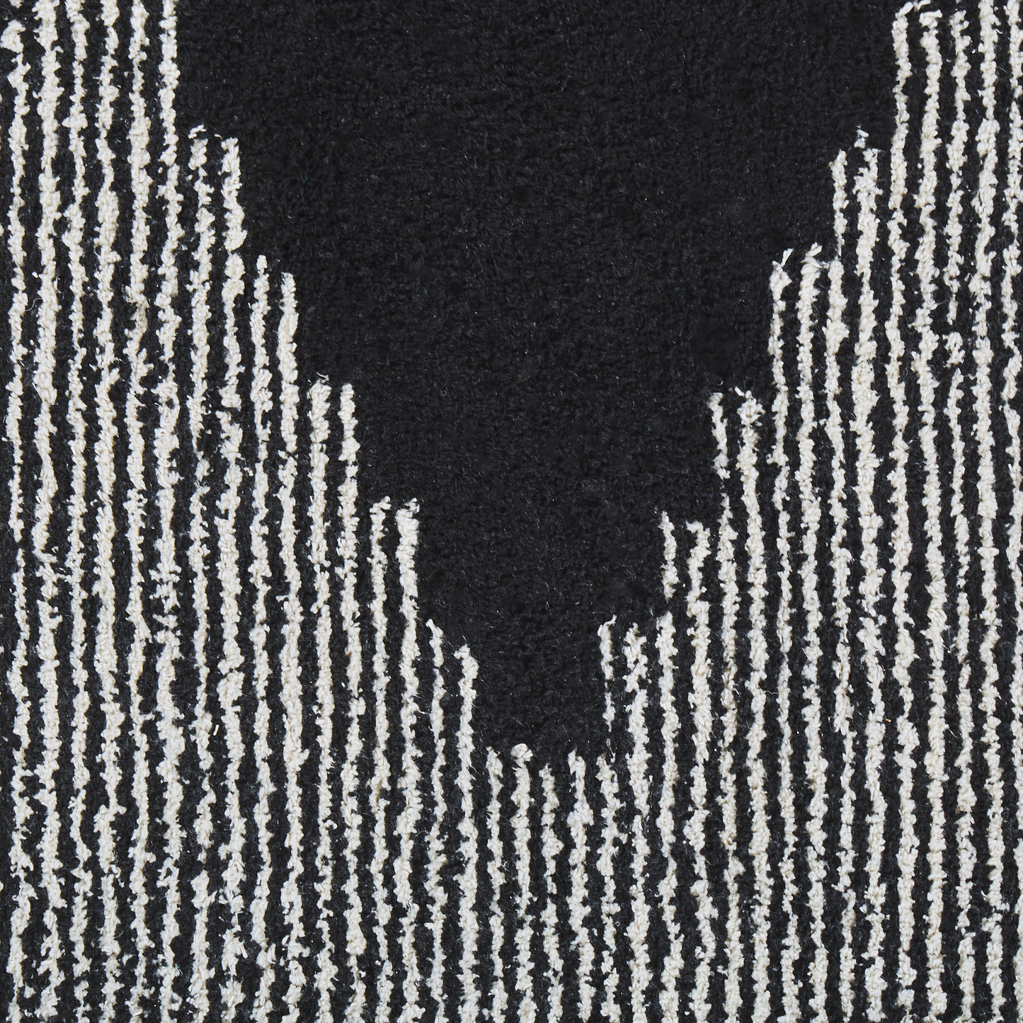Cotton Area Rug 140 x 200cm Black and White Geometric Scandinavian With Protective Underlay