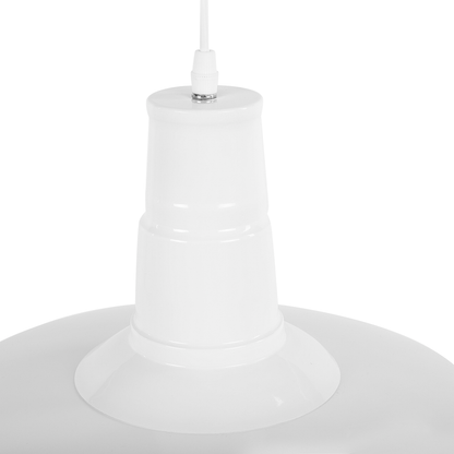 White Aluminium Pendant Lamp 1 Light Round Shade