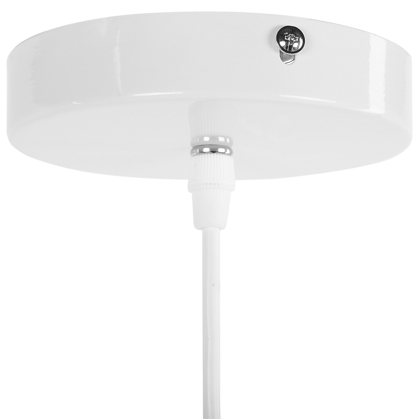 White Aluminium Pendant Lamp 1 Light Round Shade