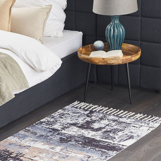 Multicolour Handwoven Area Rug 80 x 150cm Polyester and Cotton Abstract Distressed Pattern