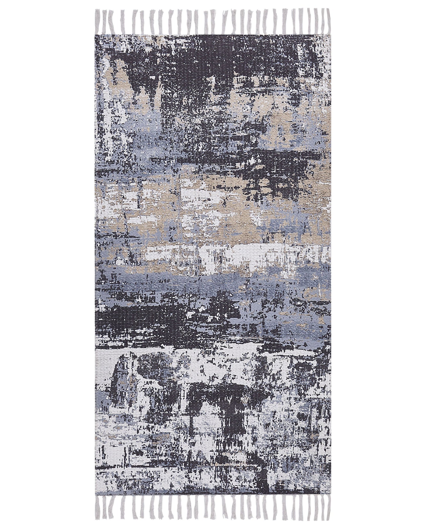 Multicolour Handwoven Area Rug 80 x 150cm Polyester and Cotton Abstract Distressed Pattern