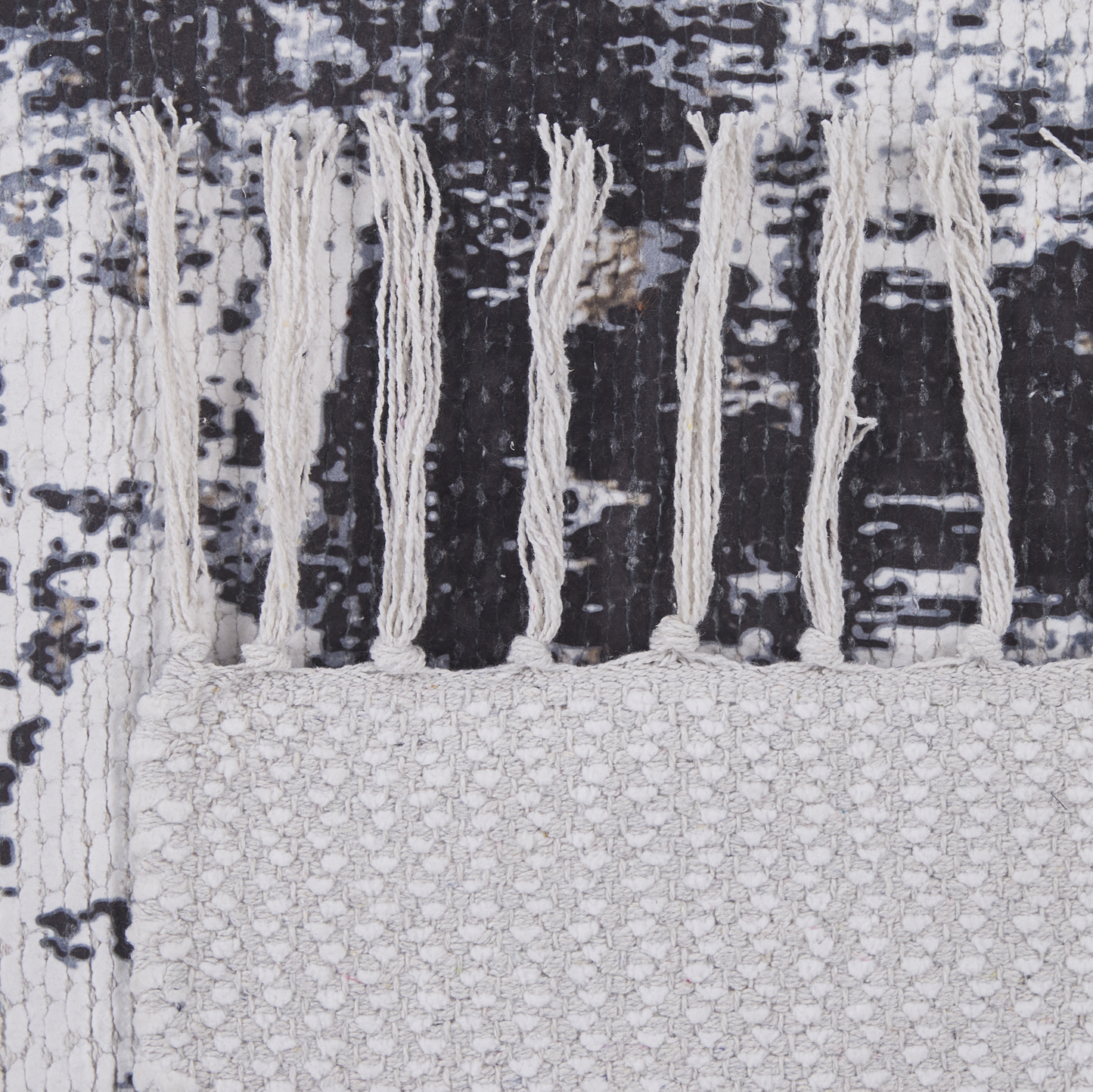 Multicolour Handwoven Area Rug 80 x 150cm Polyester and Cotton Abstract Distressed Pattern