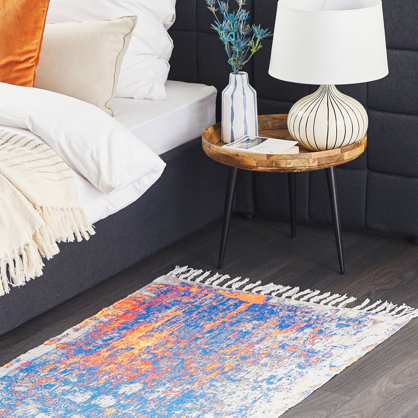 Home Handwoven Multicolour Area Rug 80 x 150cm Abstract Pattern
