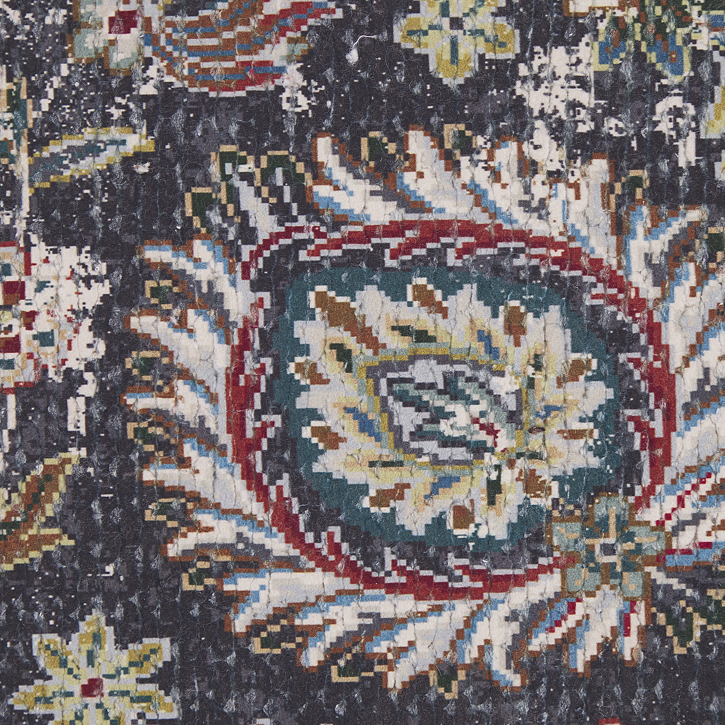 Multicolour Polyester Cotton Area Rug 140 x 200 Oriental Tassels