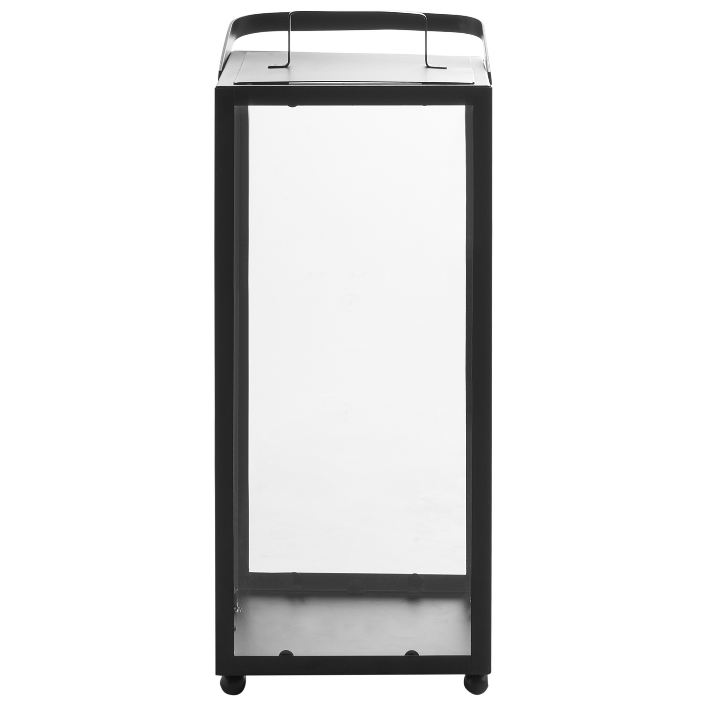 Nimbus Home Lantern Black Iron 41cm Pillar Candle Holder With Industrial Minimalist Handle