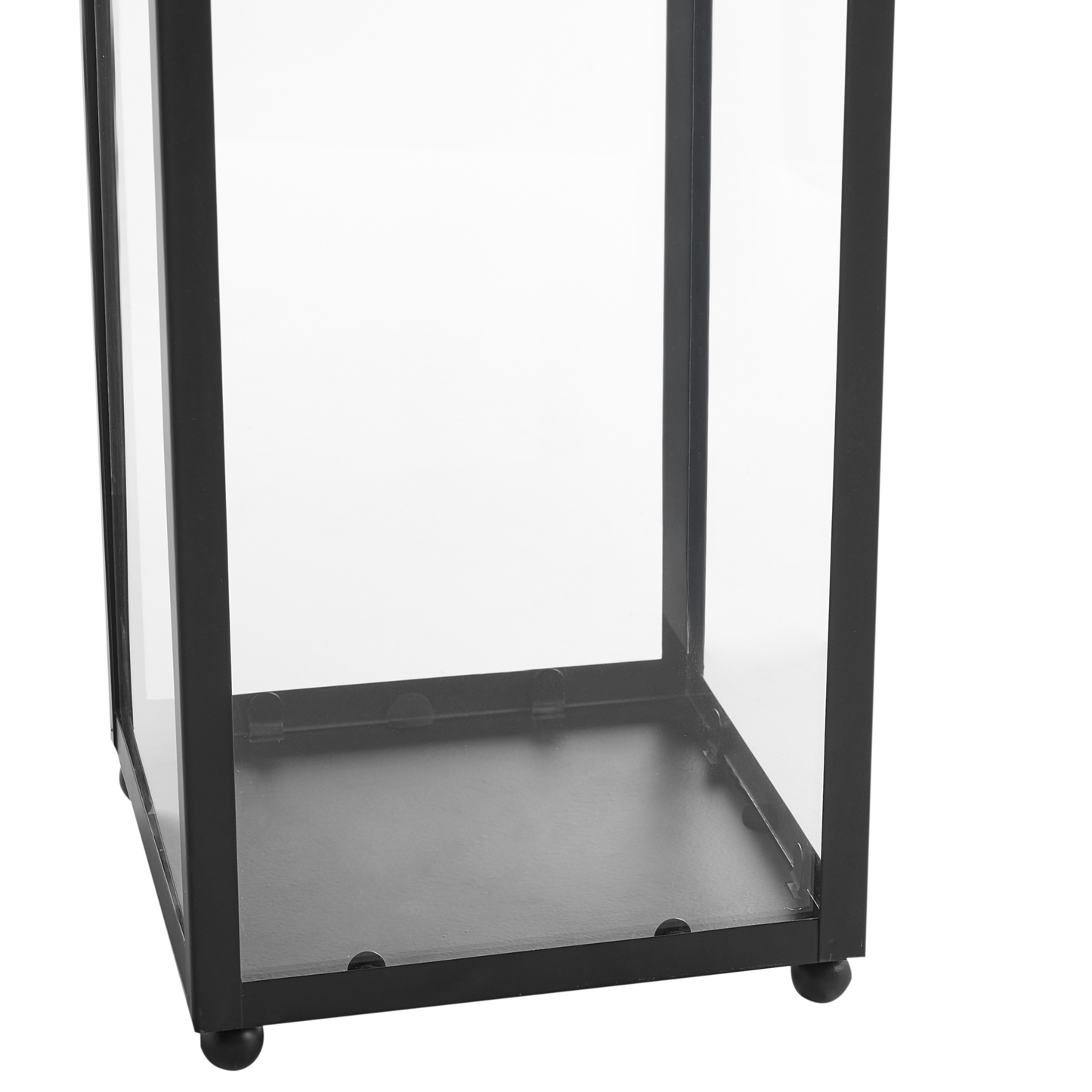 Nimbus Home Lantern Black Iron 41cm Pillar Candle Holder With Industrial Minimalist Handle