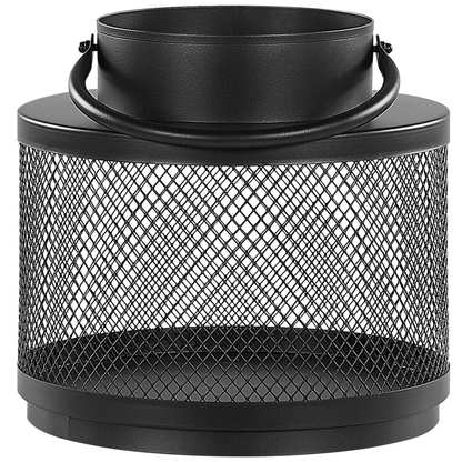 Lantern Black Iron 24cm Pillar Candle Holder