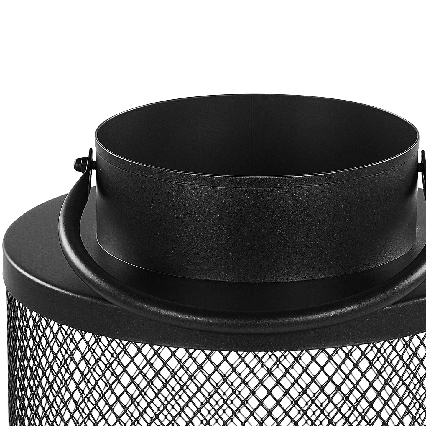 Lantern Black Iron 24cm Pillar Candle Holder