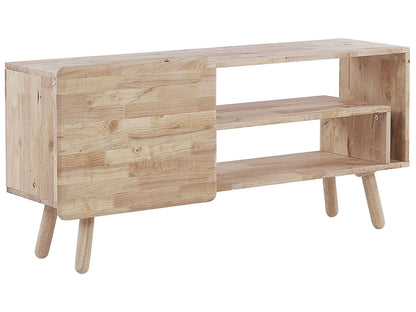 Rubberwood 1 Door TV Stand Light Brown Retro Scandi